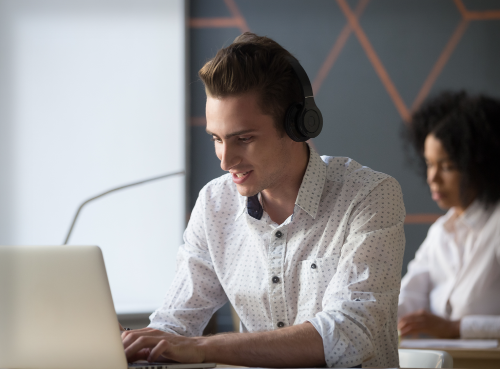 Employee Using a Laptop